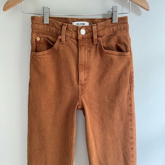 REDONE 70s Straight Leg Jeans in Terracotta Brown, Women's 23 - Picture 6 of 11